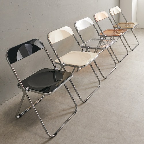 샤인 투명 미드센추리 디자인 체어 업소용 카페 커피숍 철제 의자